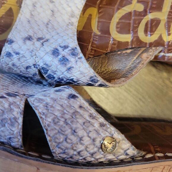 Sam Edelman Women's Leather Snakeskin Reid Slide Wedge Heel Mule Sandal 8.5 - Picture 6 of 10